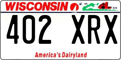 WI license plate 402XRX