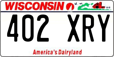 WI license plate 402XRY