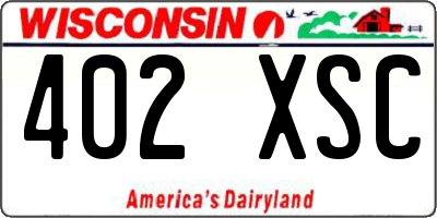 WI license plate 402XSC
