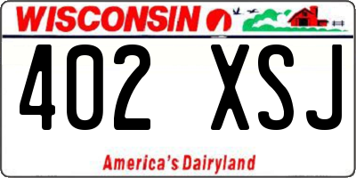 WI license plate 402XSJ