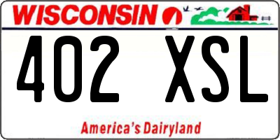 WI license plate 402XSL