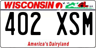 WI license plate 402XSM