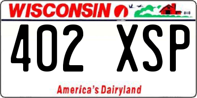 WI license plate 402XSP