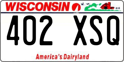 WI license plate 402XSQ