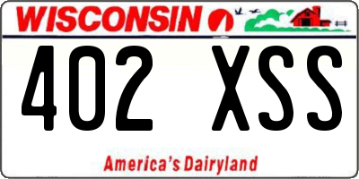 WI license plate 402XSS