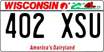 WI license plate 402XSU