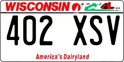 WI license plate 402XSV