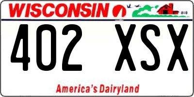 WI license plate 402XSX
