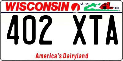 WI license plate 402XTA