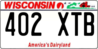 WI license plate 402XTB