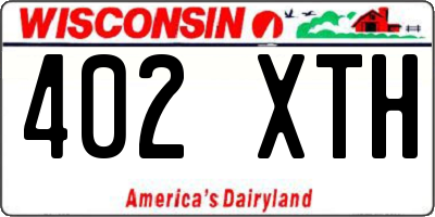 WI license plate 402XTH