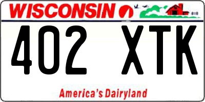 WI license plate 402XTK
