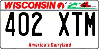 WI license plate 402XTM