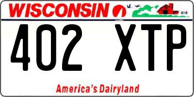WI license plate 402XTP