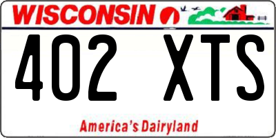 WI license plate 402XTS