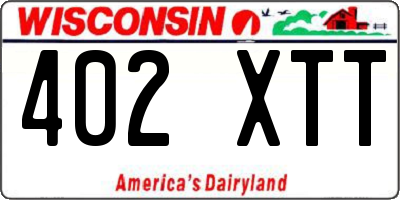 WI license plate 402XTT