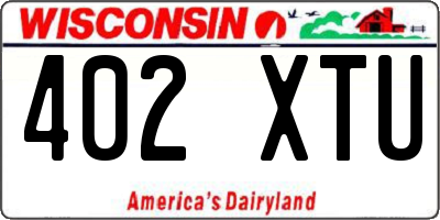 WI license plate 402XTU