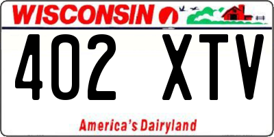 WI license plate 402XTV