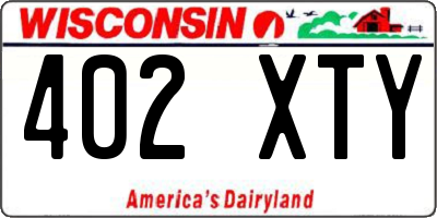 WI license plate 402XTY