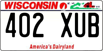 WI license plate 402XUB