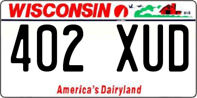 WI license plate 402XUD