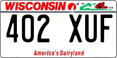 WI license plate 402XUF