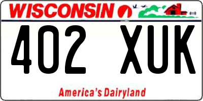 WI license plate 402XUK