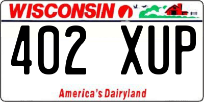 WI license plate 402XUP