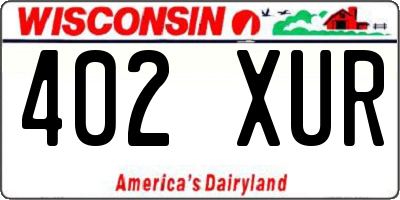 WI license plate 402XUR