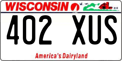 WI license plate 402XUS