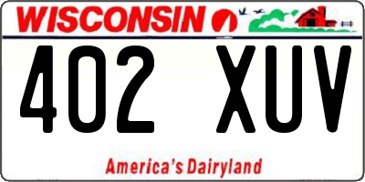 WI license plate 402XUV