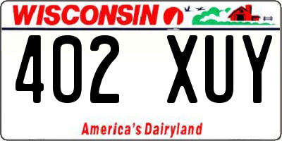 WI license plate 402XUY