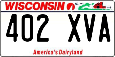 WI license plate 402XVA