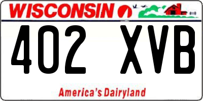 WI license plate 402XVB