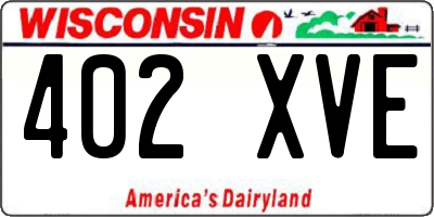 WI license plate 402XVE