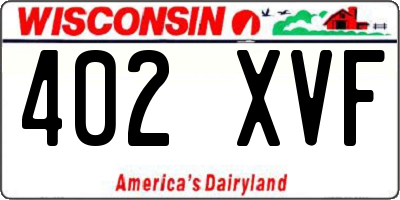 WI license plate 402XVF