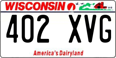 WI license plate 402XVG