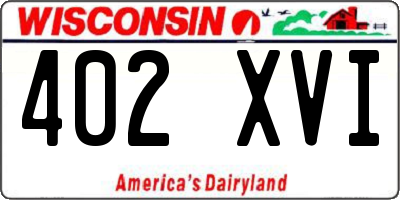 WI license plate 402XVI