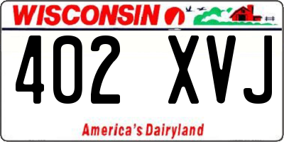 WI license plate 402XVJ