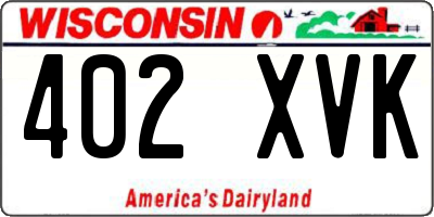 WI license plate 402XVK