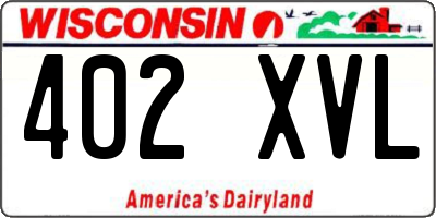 WI license plate 402XVL
