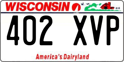 WI license plate 402XVP