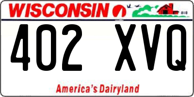 WI license plate 402XVQ