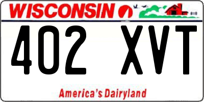 WI license plate 402XVT