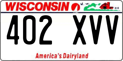 WI license plate 402XVV