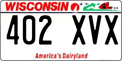 WI license plate 402XVX
