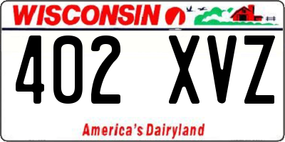 WI license plate 402XVZ