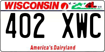 WI license plate 402XWC