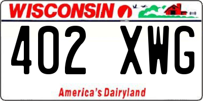 WI license plate 402XWG