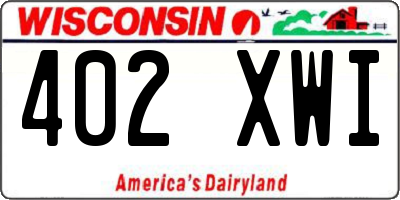 WI license plate 402XWI